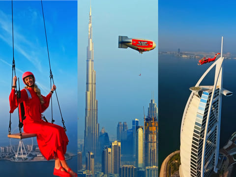 A combo of screengrabs from the breathtaking video of the aerial stunt shared by Sheikh Hamdan. 