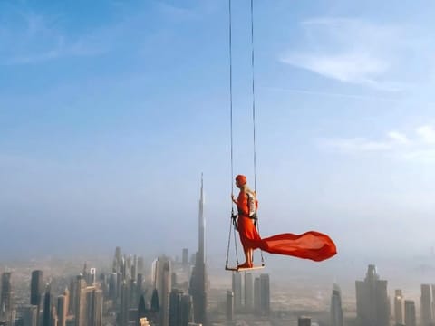 Meet the woman behind Dubai's death-defying sky-high swing stunt