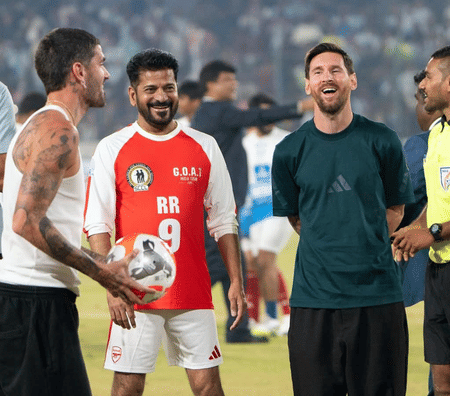 Telangana CM thanks Messi for enthralling fans in Hyderabad.
