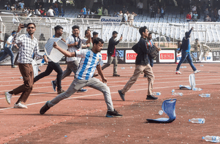 Infuriated fans in West Bengal uprooted seats and hurled them on to the field when they could not catch a glimpse of football icon Lionel Messi in December 2025.