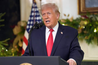 Trump vows economic boom, blames Biden in address to nation