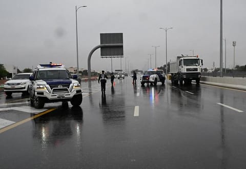 Heavy rain led Abu Dhabi Police to step up traffic patrols 