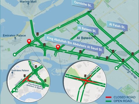 Partial Intersection Closures Announced on King Abdullah Bin Abdulaziz Al Saud Street in Abu Dhabi