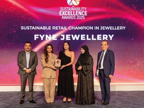 Yara Nehme, Head of Sales, Fyne Jewellery with with Aparna Bajpai of BeingShe, Captain Pradeep Singh of Karma Developers, Dr. Habiba Al Marashi and Vijay Vaghela of Gulf News
