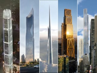 Top 15 super-tall buildings under construction, by height, location, completion as of 2025