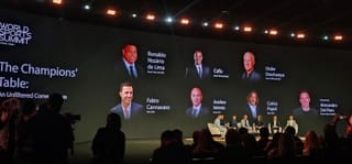 World Champions Ronaldo, Del Piero, Deschamps, Iniesta, Puyol and Cafu share one stage at the World Sport Summit finale in Dubai