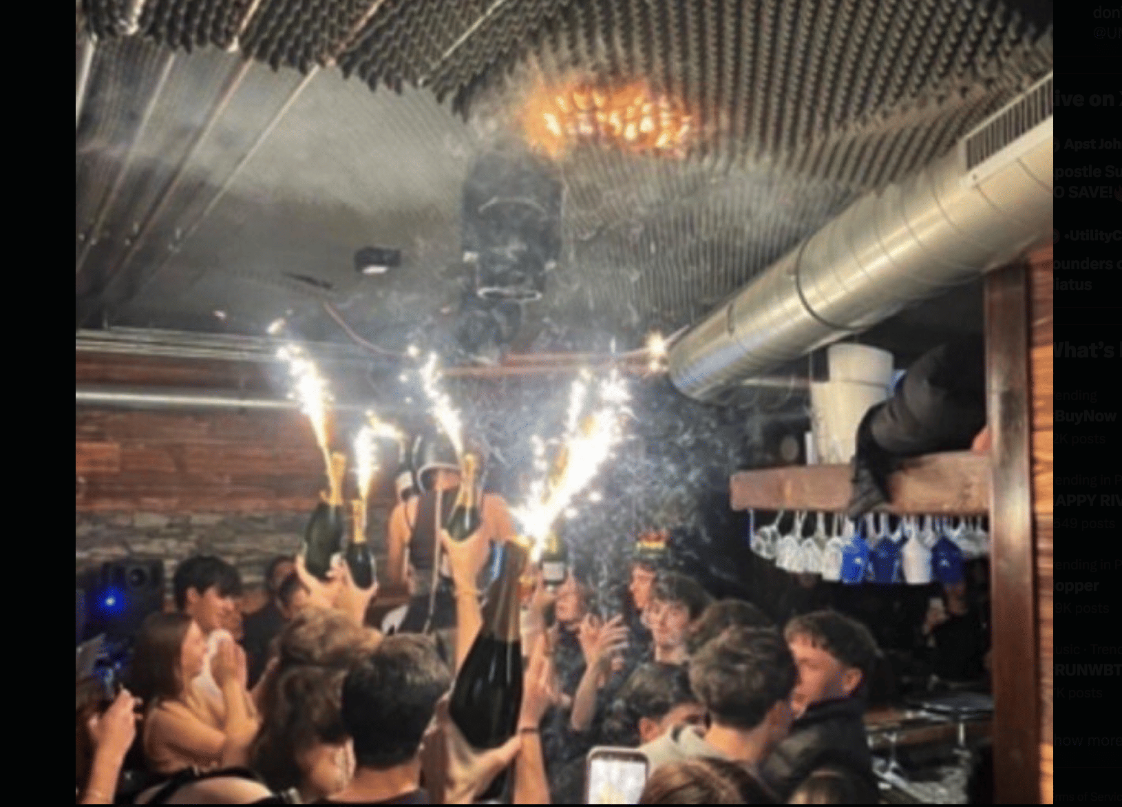 A still of the video showing the alleged scene inside Le Constellation bar where fire ripped through during New Year's Eve celebrations in Crans-Montana, on January 1, 2026.