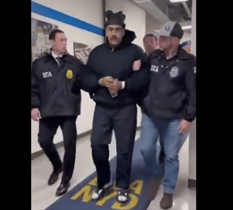 The White House posted on social media Maduro’s “walk” into the DEA office in New York City, where Maduro arrived Saturday evening. 
