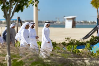 Sheikh Hamdan reviews Dubai’s Jumeirah Beach 1, now 95% complete and 50% bigger