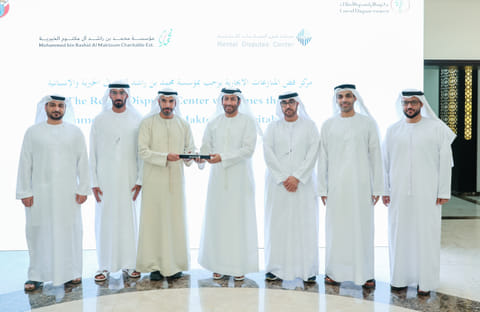 Judge Abdulqader Mousa Mohammed, Chairman of RDC and Saif Omar Aldelail, Member of the Board of Trustees of the Mohammed bin Rashid Al Maktoum Charitable Establishment during the launching of Sitr initiative.