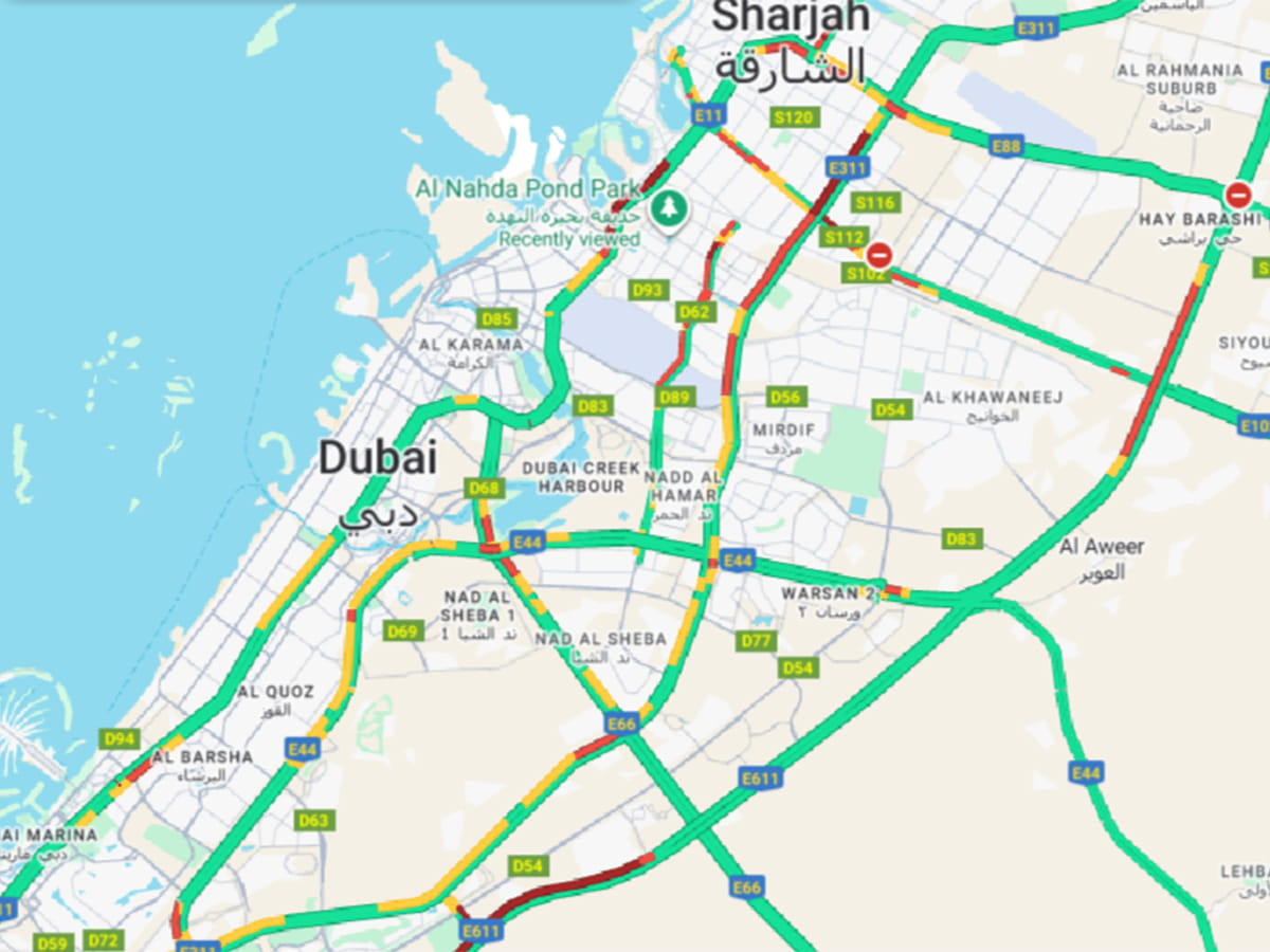 Sharjah–Dubai traffic update: Major roads hit by heavy congestion
