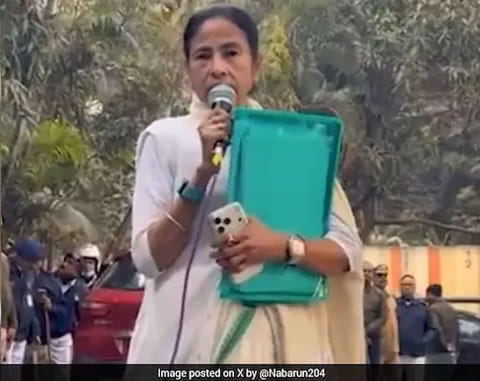 “The nasty, naughty Home Minister who cannot protect the country is taking away all my party documents,” Mamata said.