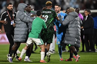 AFCON brawl as Zidane’s son is caught in ugly scenes after Algeria vs Nigeria