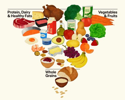 The new dietary guidelines highlights the difference between ultra-processed food vs 
"real food". It defines the latter as "whole, nutrient-dense, and naturally occurring", placing them back at the centre of a healthy diet.
