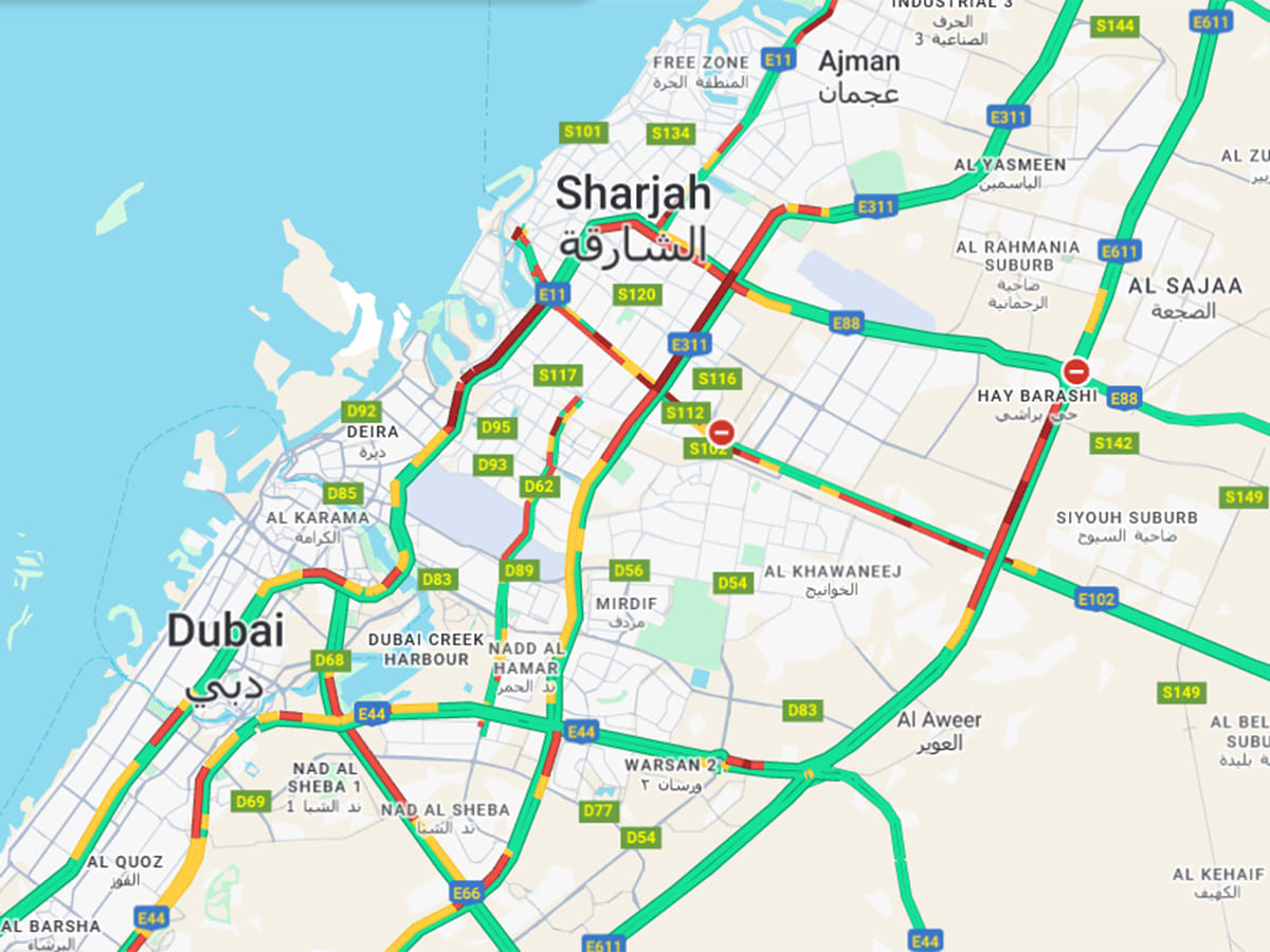 Sharjah-Dubai commuters hit by heavy traffic and accidents