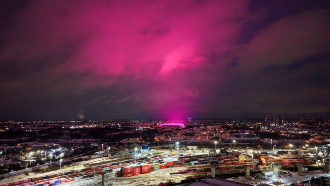 Birmingham City Football Club confirmed the glow originated from their home ground.