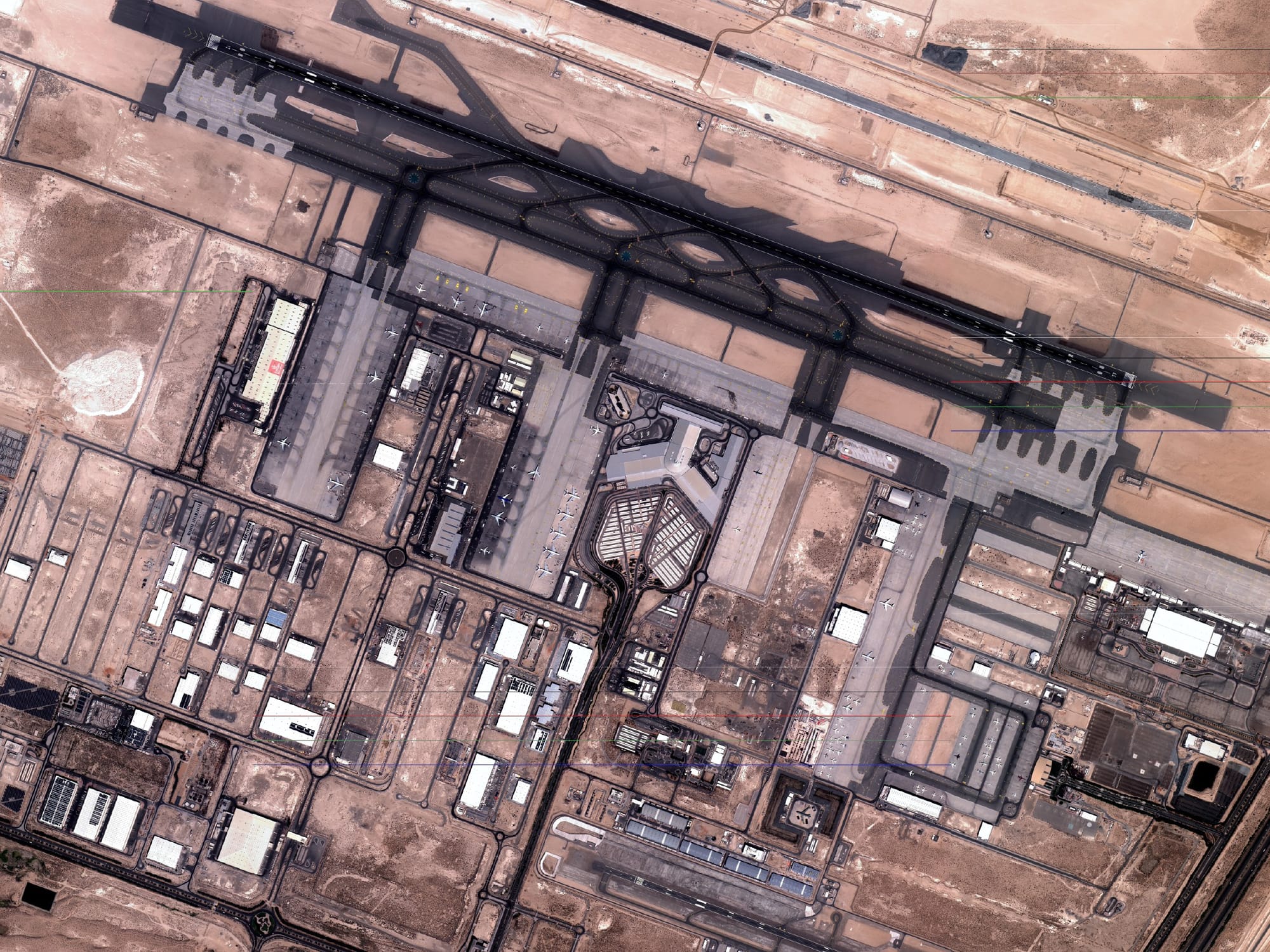 Al Maktoum International Airport from space captured by MBZ-SAT