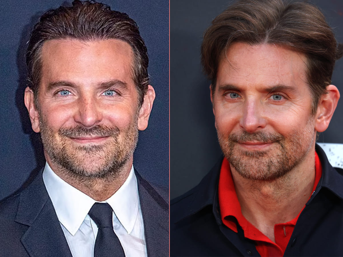 Bradley Cooper before and after photo comparison 