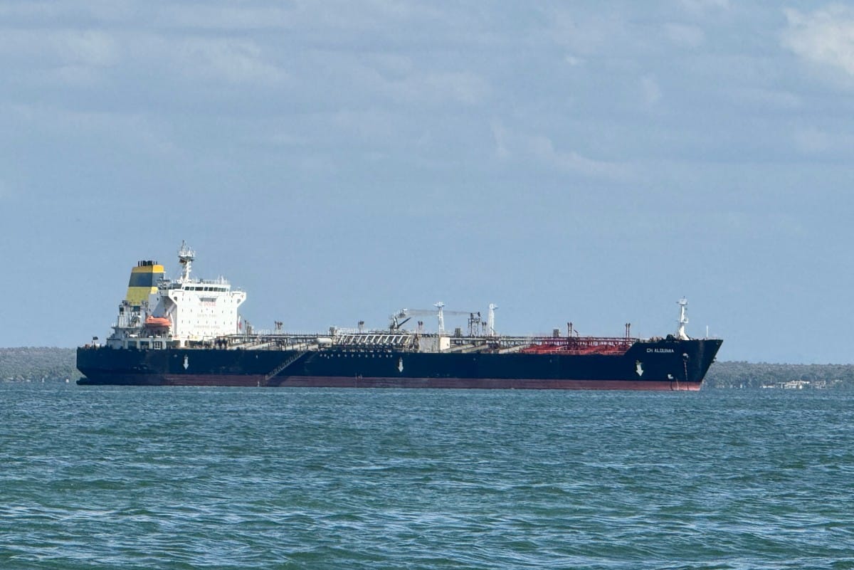 This view shows the Panamanian tanker CH Alquimia on Lake Maracaibo in Maracaibo, Venezuela on January 18, 2026.