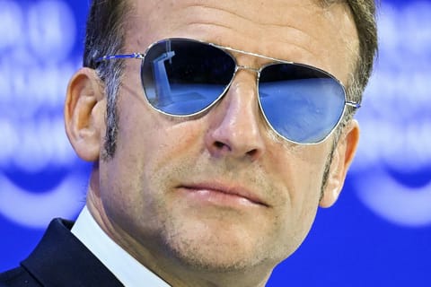 France's President Emmanuel Macron looks on during the World Economic Forum (WEF) annual meeting in Davos on January 20, 2026.