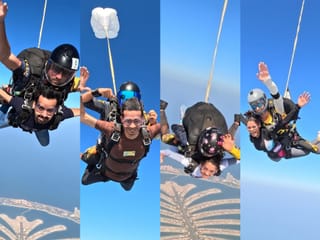 From Mumbai to Dubai: Indian friends’ Bollywood-inspired skydive after 14 years