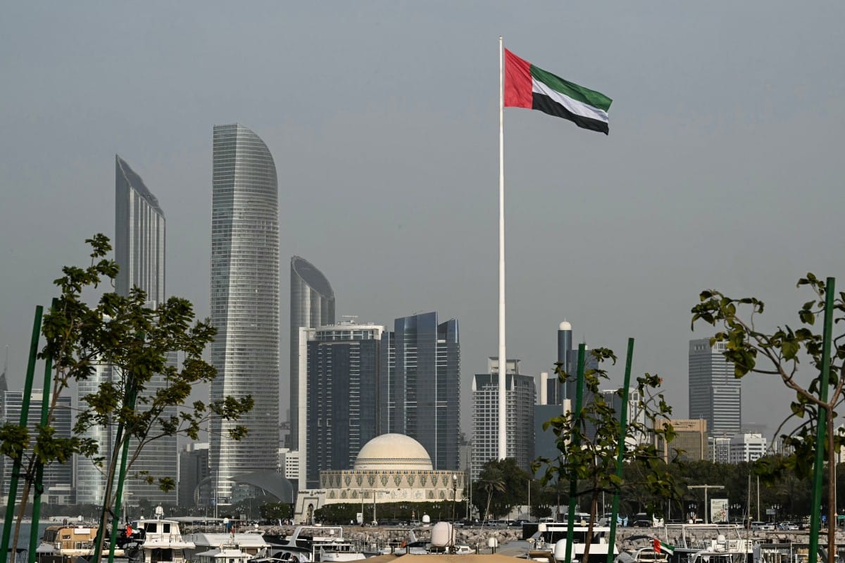 The UAE flag flutters in Abu Dhabi. Photo taken on January 23, 2026.
