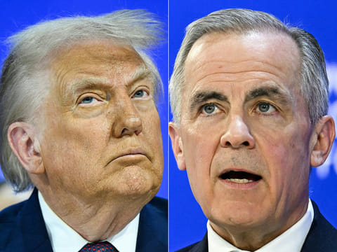 US President Donald Trump and Canada's Prime Minister Mark Carney. 
