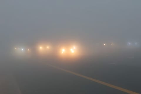 The fog formation is linked to an extension of a weak surface low-pressure system from the east. (For illustrative purposes only.)