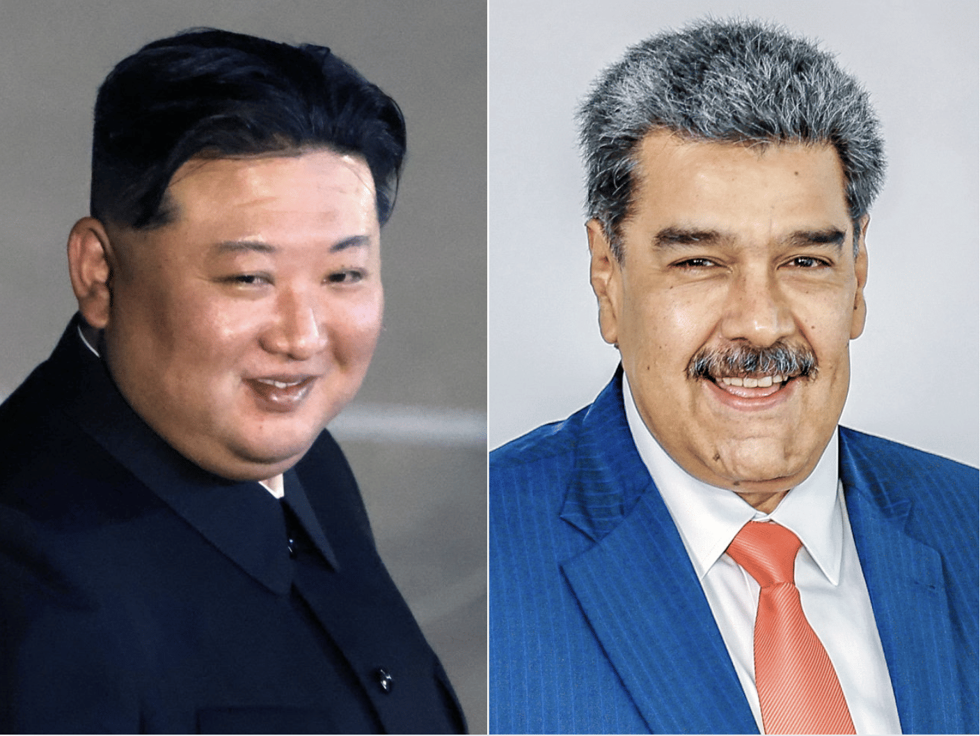 North Korea's Supreme Leader Kim Jong-Un (left) and Venezuelan ex-leader Nicolas Madur. North Korea's leadership has long accused Washington of seeking to remove it from power and said its nuclear and missile programmes are needed as a deterrent against alleged regime-change efforts by Washington.
