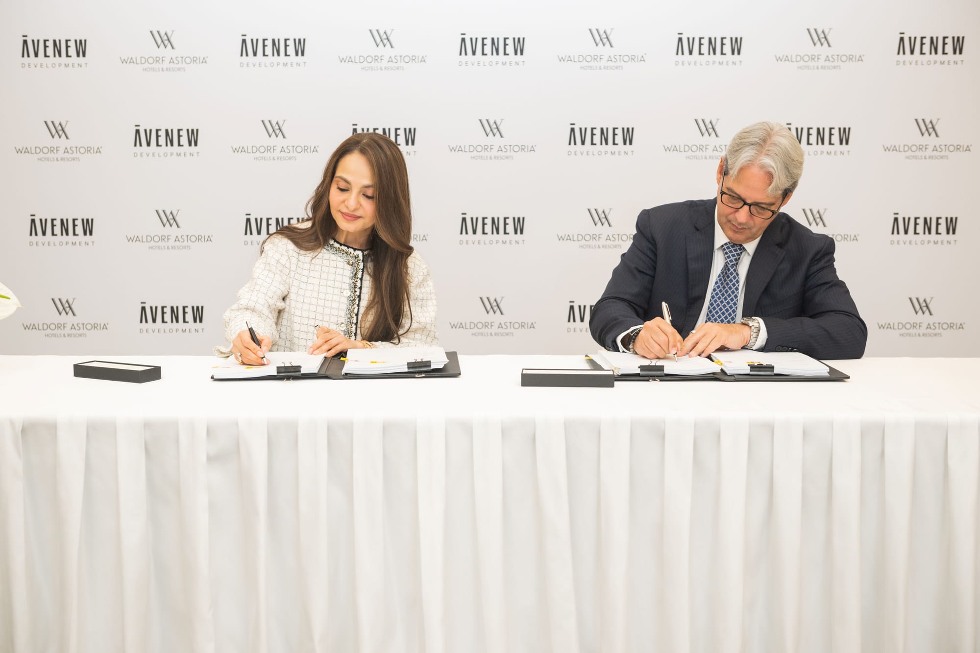 Rasha Hassan, Managing Partner AVENEW Development and Guy Hutchinson, President MEA, Hilton