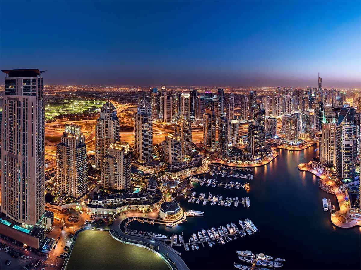 A view of Dubai city skyline.