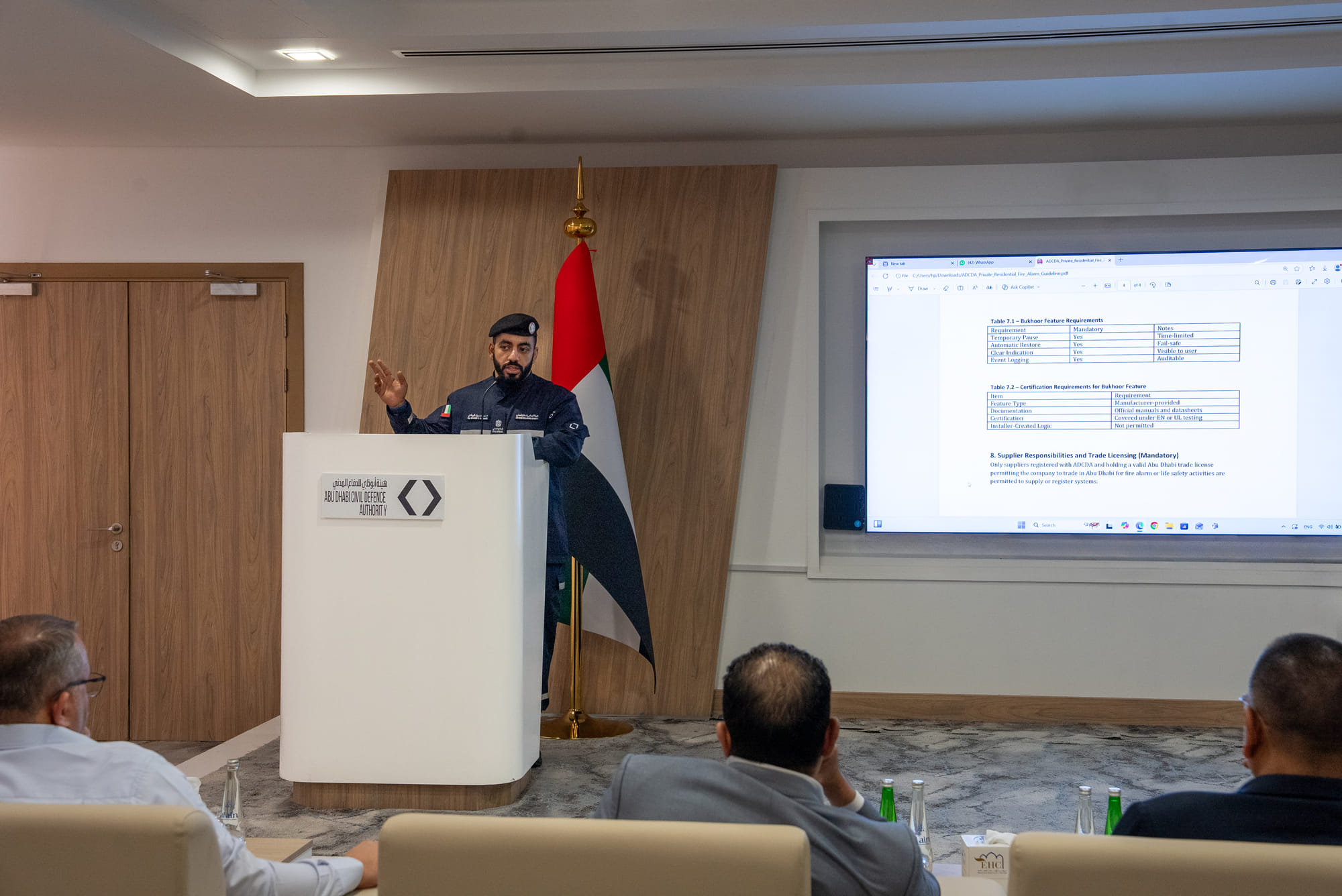 Suppliers briefed on Hassantuk readiness, EN/UL certification adn safety rules.