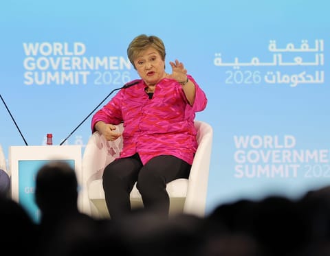 Kristalina Georgieva, Managing Director, International Monetary Fund (IMF) speaking on the opening day of World Government Summit. 