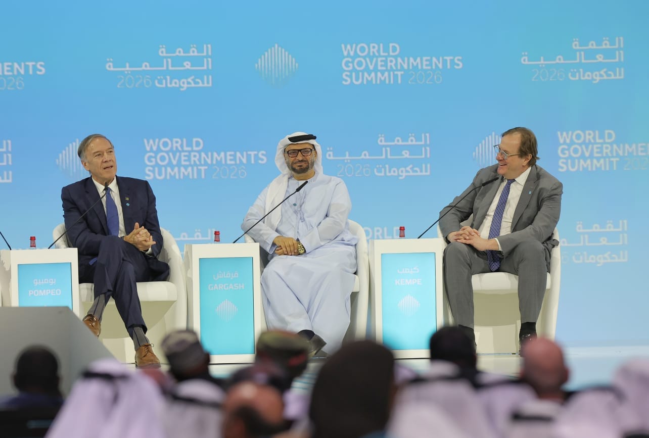 Mike Pompeo served as the 70th U.S. Secretary of State, Anwar Gargash, Diplomatic Advisor To UAE President and Frederick Kempe, President and CEO of the Atlantic Council during a session “The Geopolitical Reset” on the opening day of World Government Summit