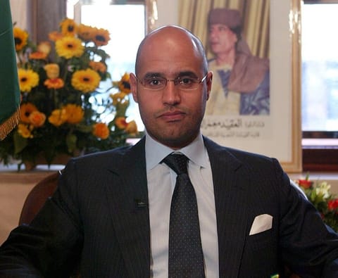 Saif Al-Islam Gaddafi, the son of the slain Libyan leader Muammar Gaddafi. 