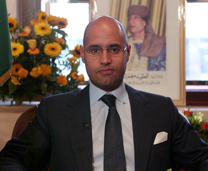 Saif Al-Islam Gaddafi, the son of the slain Libyan leader Muammar Gaddafi. 