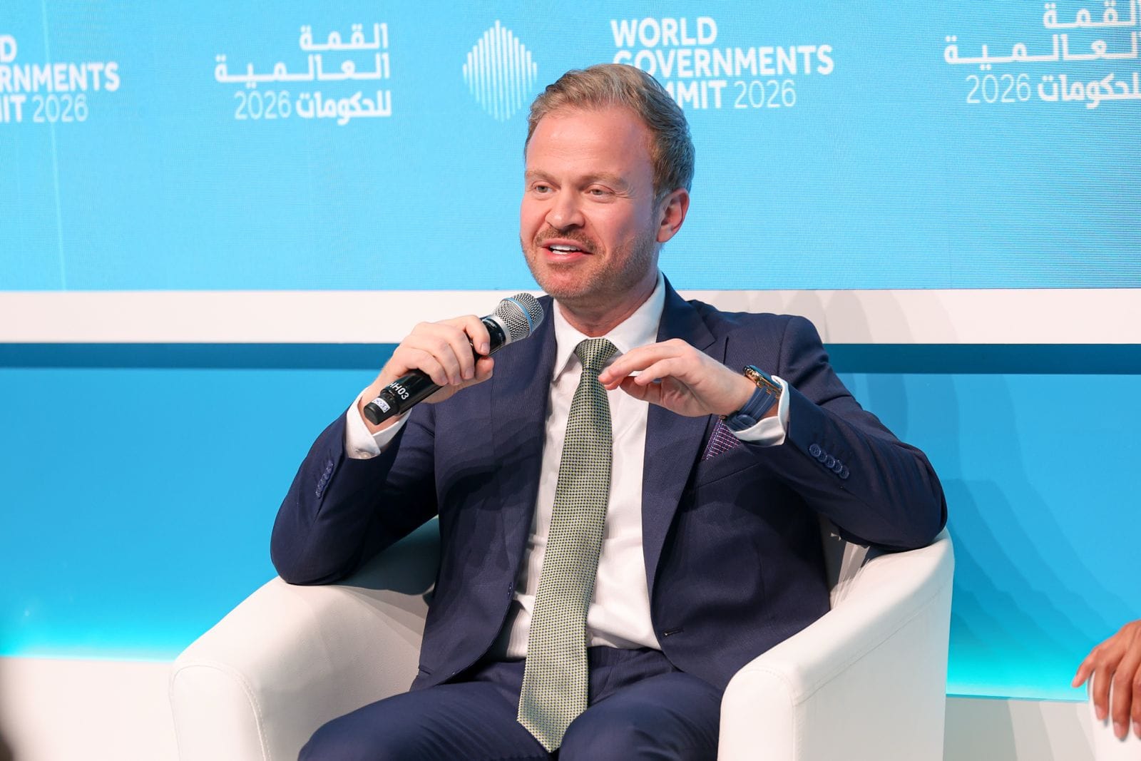 Talal Helali, Chairman of the Investment Authority, Government of the Syria during a session 'Connecting Economies Through Investment' on the second day of World Government Summit in Dubai.