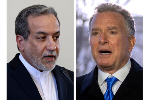 A combo photo shows Iranian Foreign Minister Abbas Araghchi, left, and White House special envoy|chief US negotiator Steve Witkoff.
