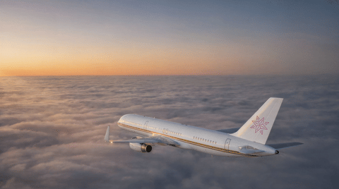 A chartered Boeing 757 operated by Dubai-based Lushescapes for its Meridian One around-the-world private jet journey.