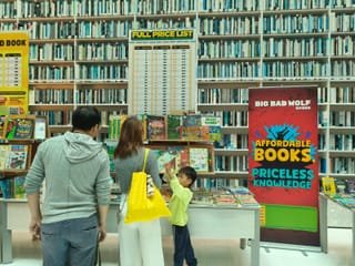 Families browse books on display at Mohammed Bin Rashid Library on Thursday.