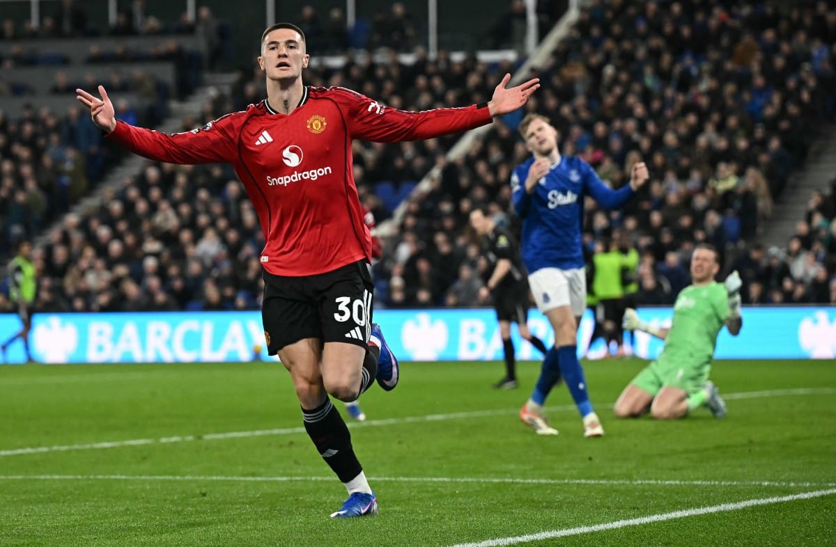 Manchester United's Slovenian striker Benjamin Sesko earnt his side the three points on Monday night