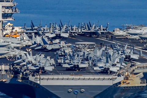 The US Navy aircraft carrier USS Gerald R. Ford.