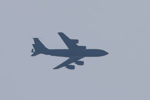 A US Air Force Boeing KC-135 Stratotanker aerial-refuelling aircraft 