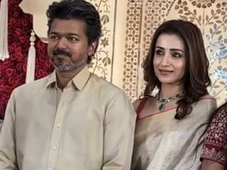 Vijay and Trisha Krishnan spark relationship rumors with first public appearance at Wedding, first since divorce scandal