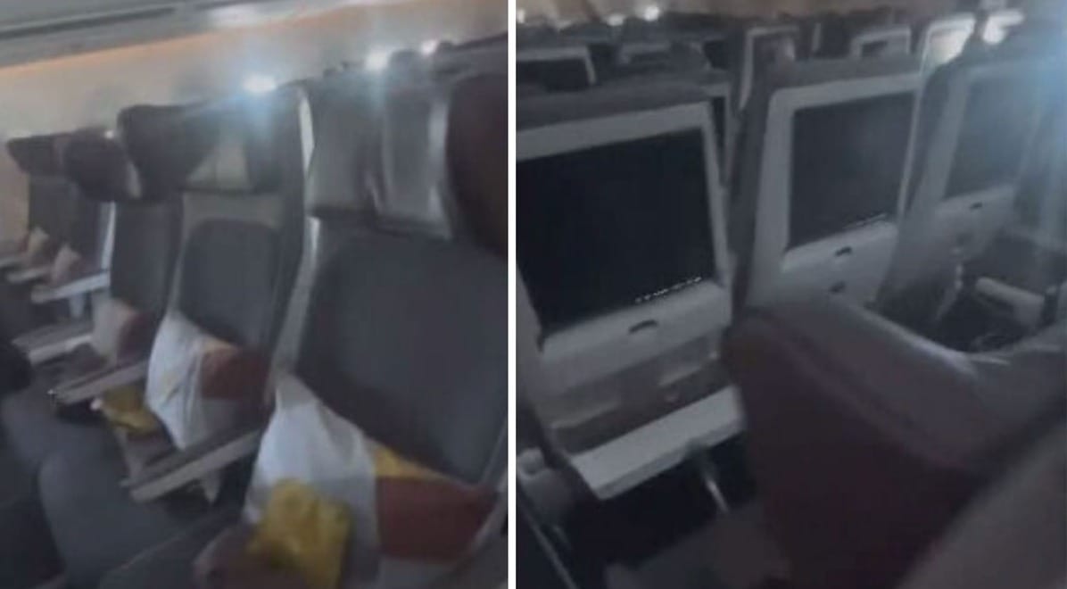 Images from on board the repatriation flights show empty rows.