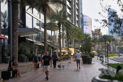 Private sector employees should receive their salaries on the first day of every month. Dubai residents near Dubai Mall. Image used for illustrative purposes. 