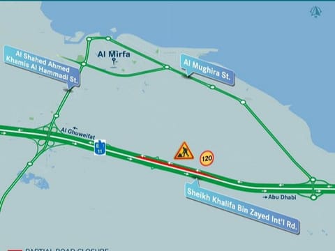 Sheikh Khalifa Int’l Road E11 to be partially closed from March 17 to April 23