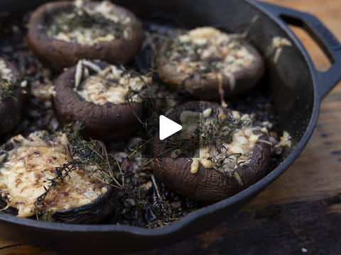 Grill & Thrill: Cast-iron Portobello mushrooms