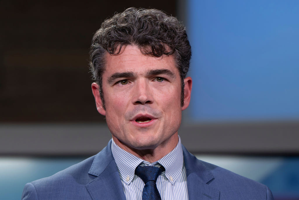 Joe Kent, Director of the U.S. National Counterterrorism Centre, speaks during a congressional debate at KATU studios Oct. 7, 2024, in Portland, Ore. 