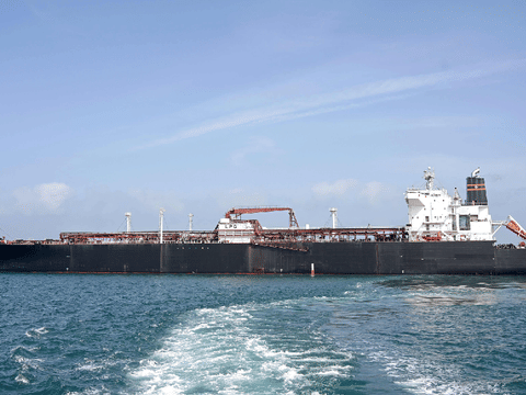 Indian vessel 'Nanda Devi' carrying liquefied petroleum gas (LPG) arrives at Vadinar Port in the Jamnagar district of Gujarat state on March 17, 2026 after Iran allowed it to pass through the Strait of Hormuz 